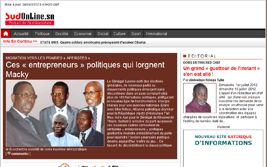 Latest Local and World News in Senegal - Sud Quotidien