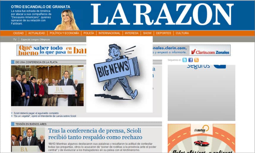 What's the Latest News from Argentina - La Razon- Out of Circulation