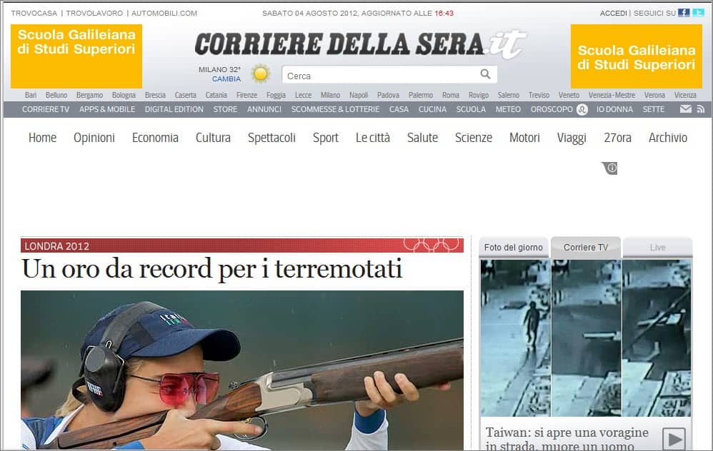 Latest World and Local News in Italy - Newspaper The Corriere della Sera